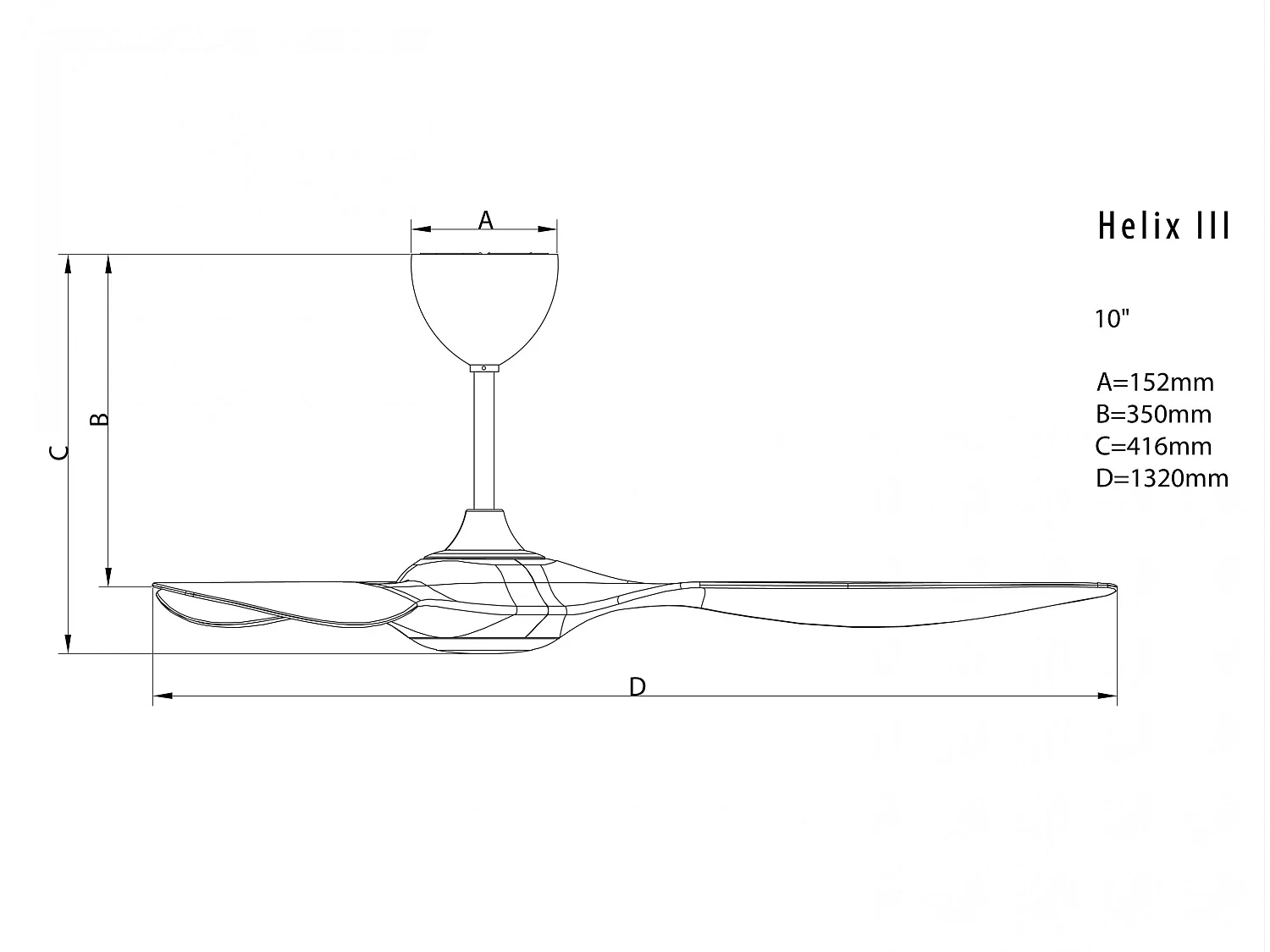Plafondventilator ø132 cm met LED en Wifi Omkeerbaar Hypersilence