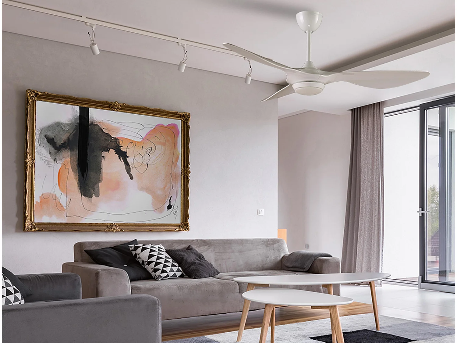 Plafondventilator ø132 cm met LED en Wifi Omkeerbaar Hypersilence