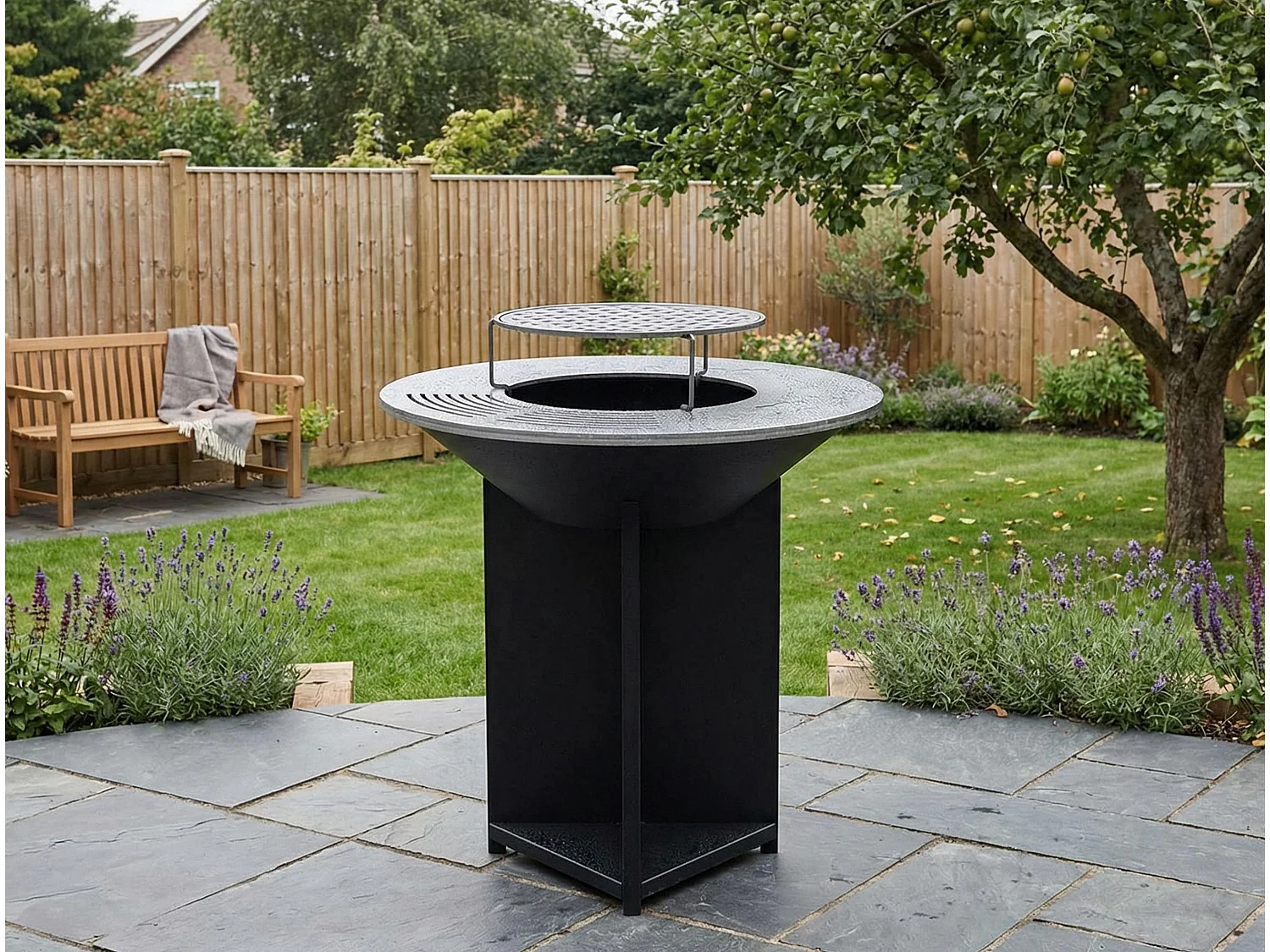 Barbecue brasero avec plaque d'acier de 100 cm