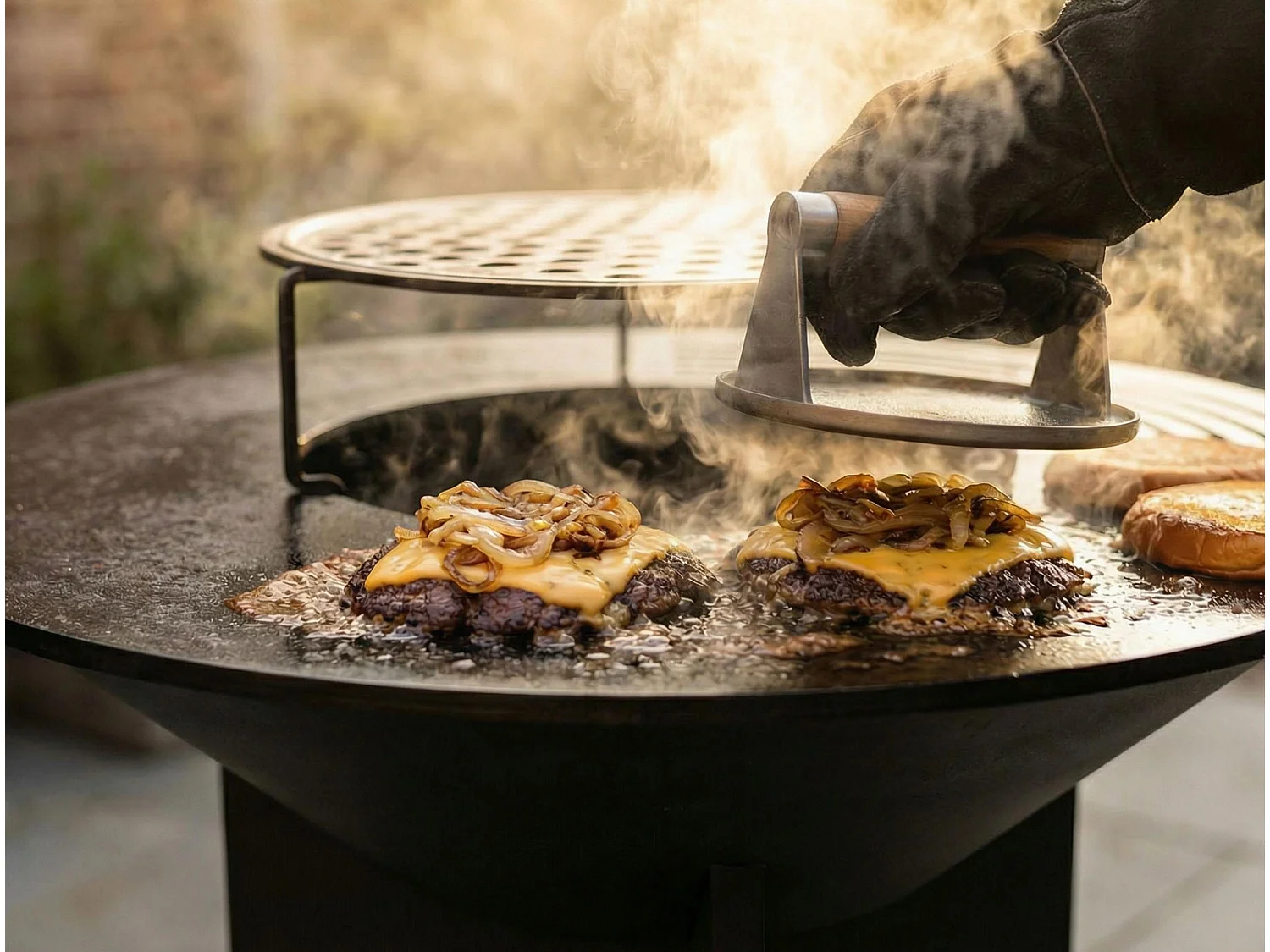 Barbecue brasero avec plaque d'acier de 100 cm