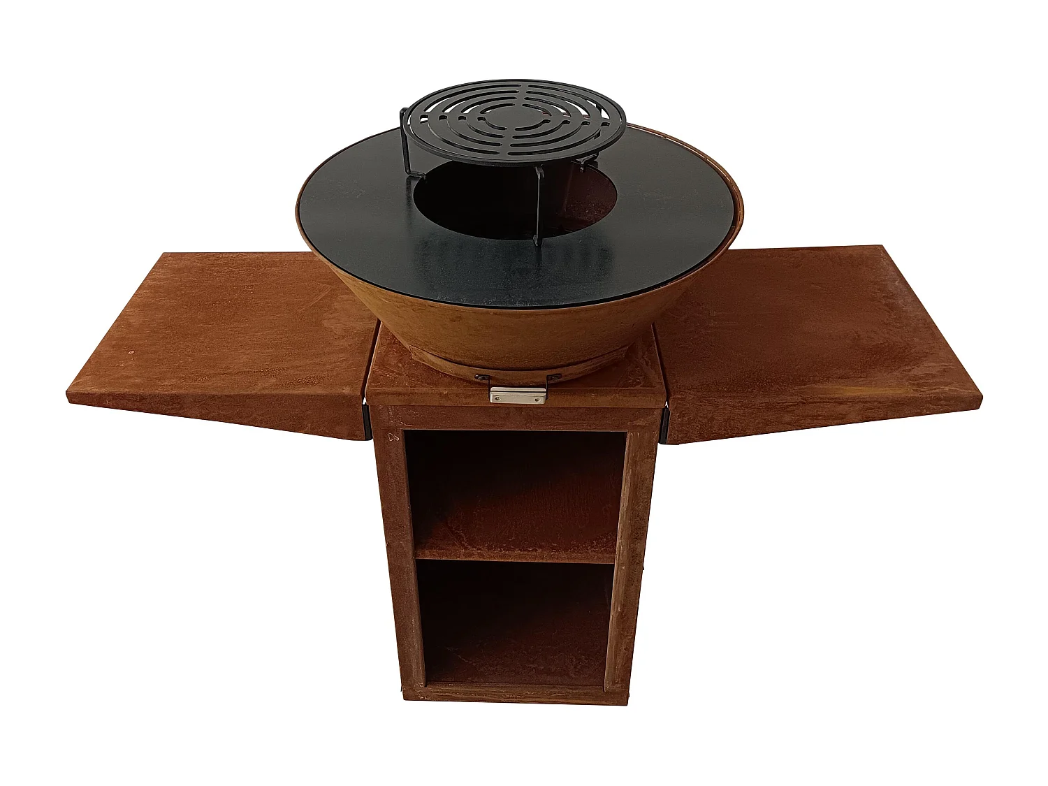 Barbecue avec plaque ronde, grill et support