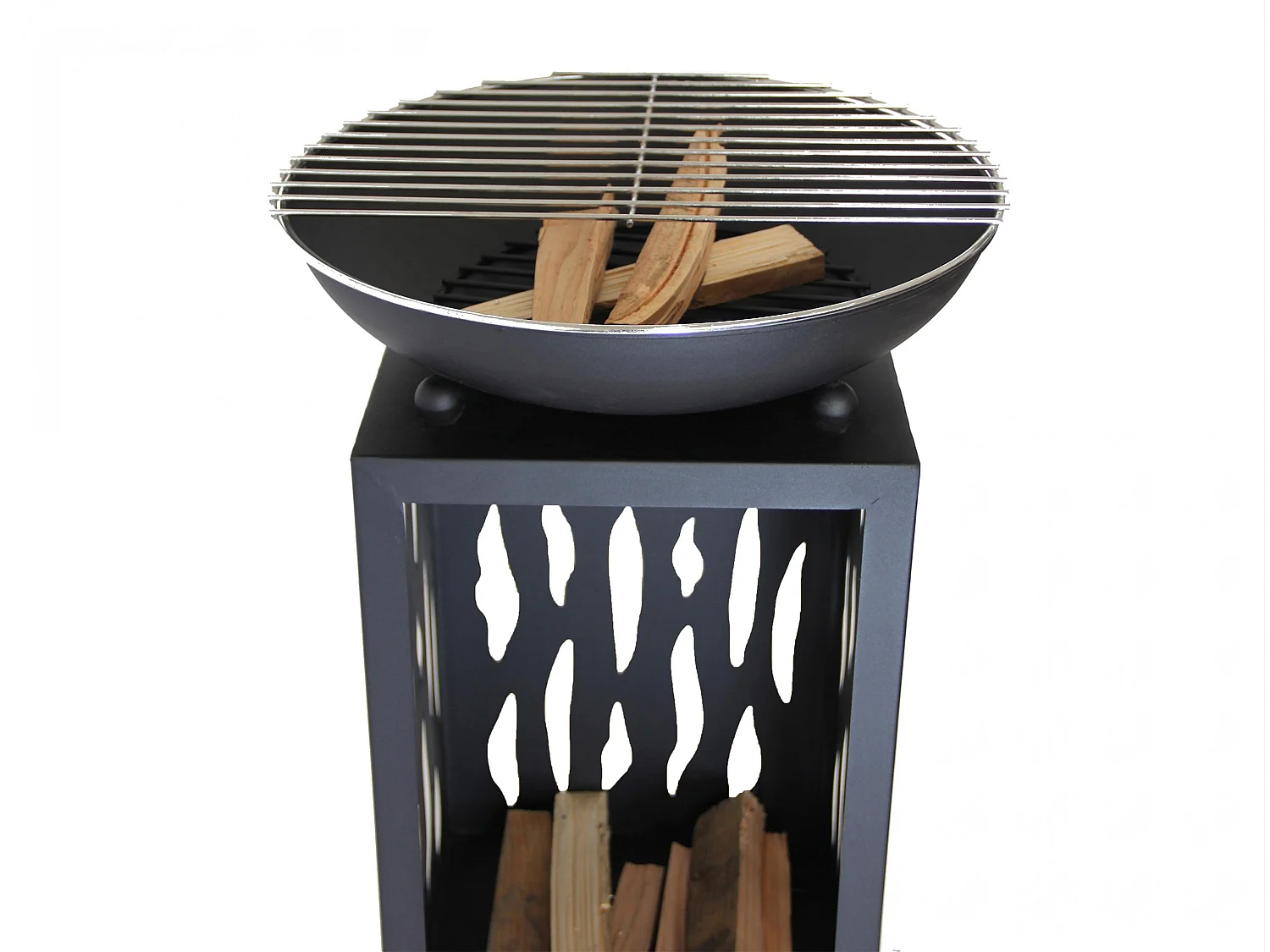 Elegante griglia in acciaio cromato nero