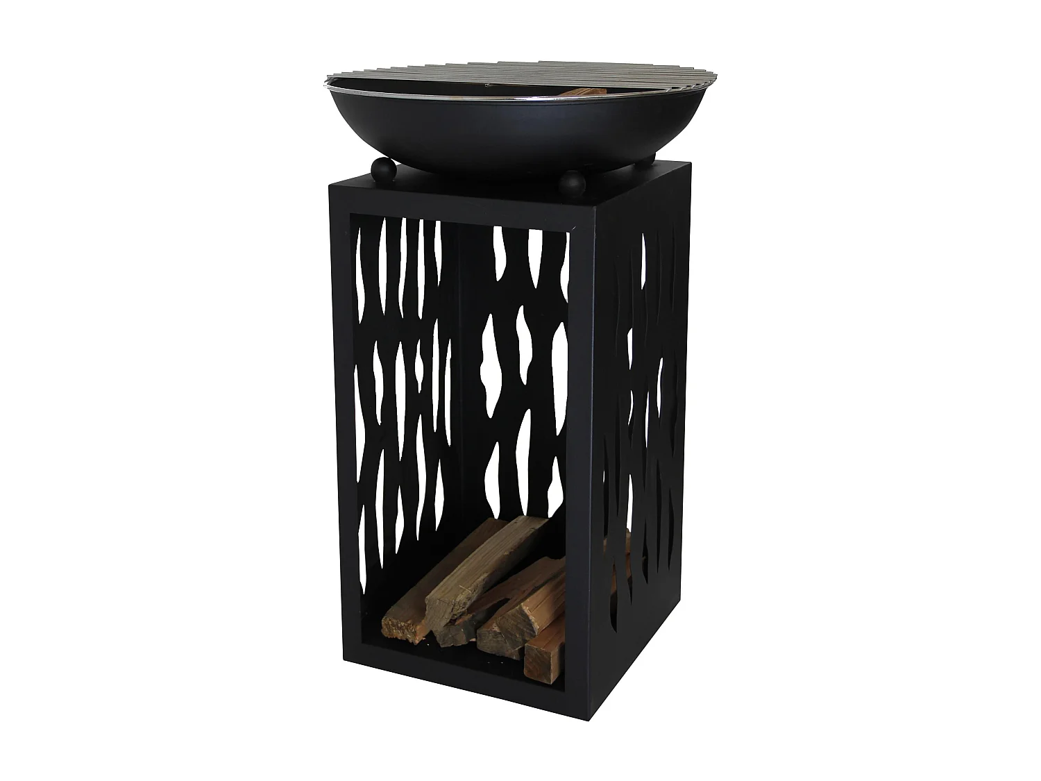 Elegante griglia in acciaio cromato nero