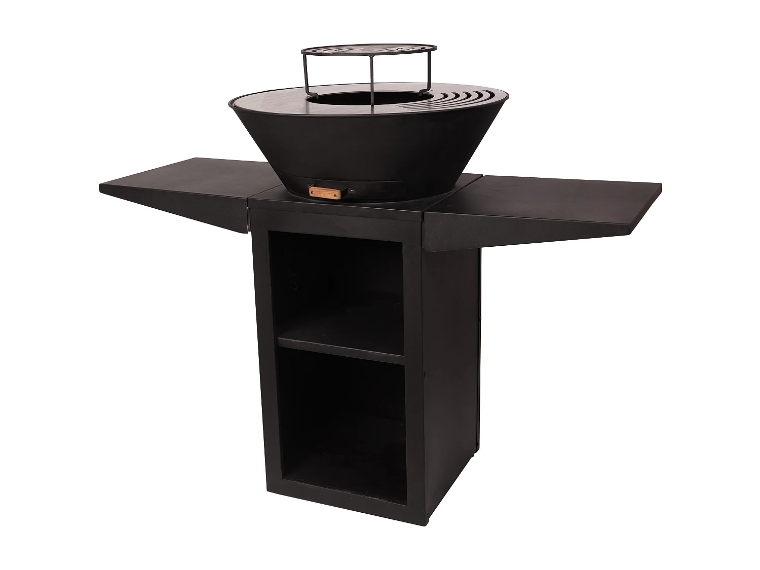 Barbecue avec plaque ronde, grill et support