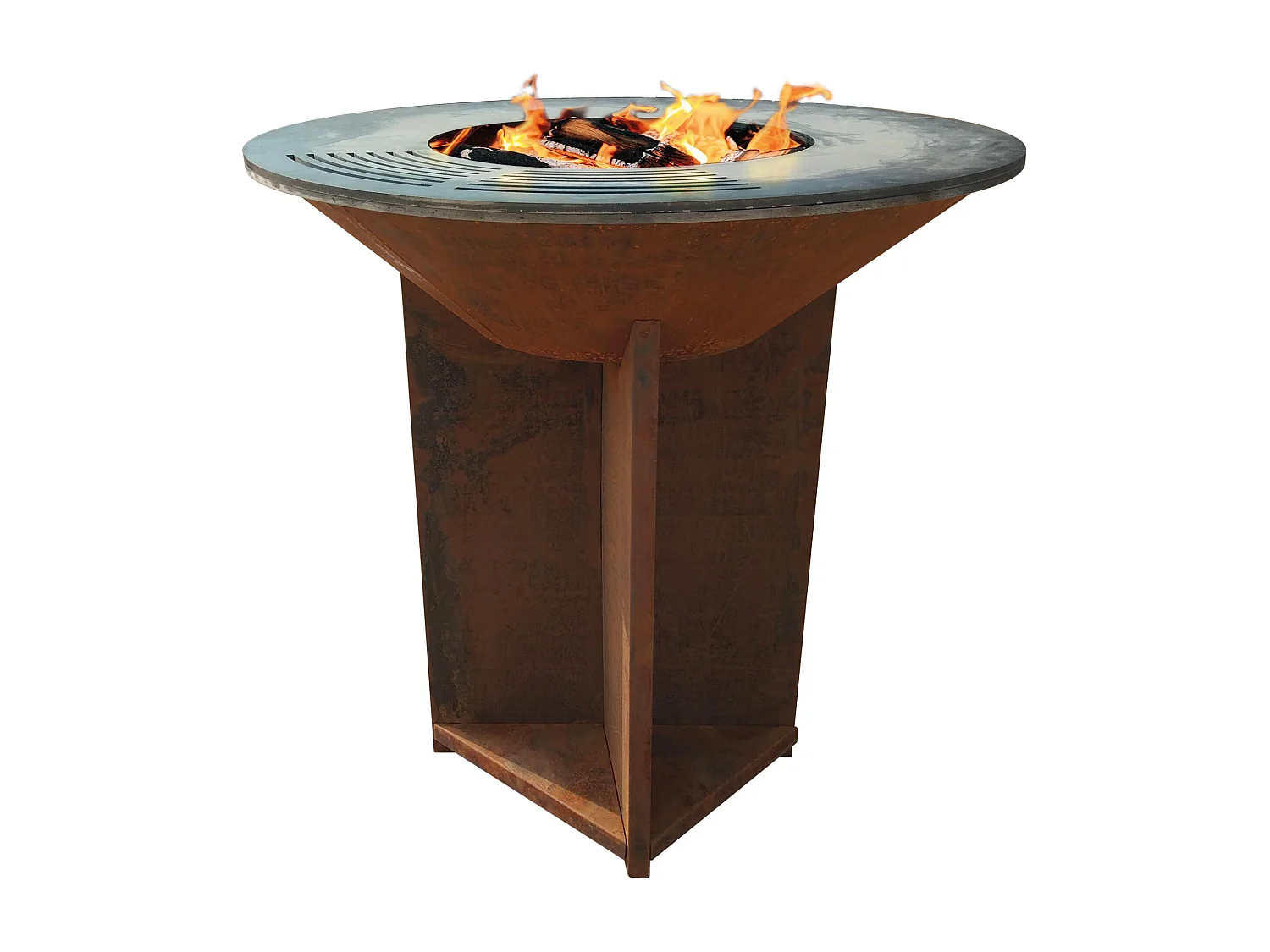 Barbecue con piastra in acciaio da 100 cm