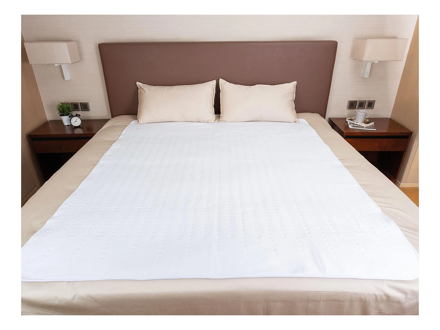 Elektrische bedwarmer in wit met automatische uitschakeling