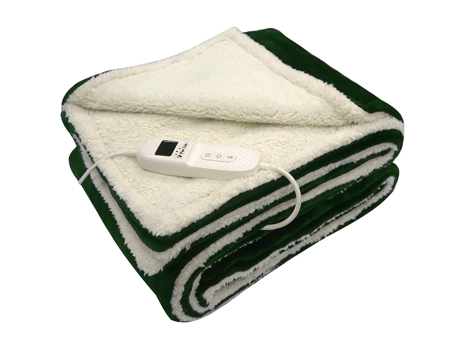 Coperta elettrica di grandi dimensioni con finitura in pelle di pecora