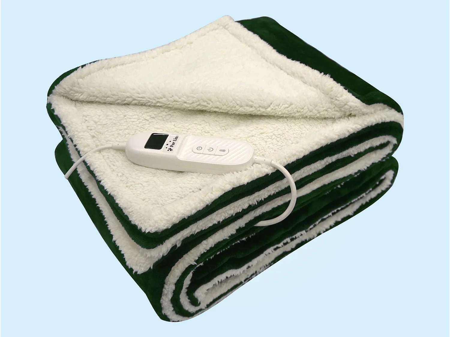 Coperta elettrica di grandi dimensioni con finitura in pelle di pecora