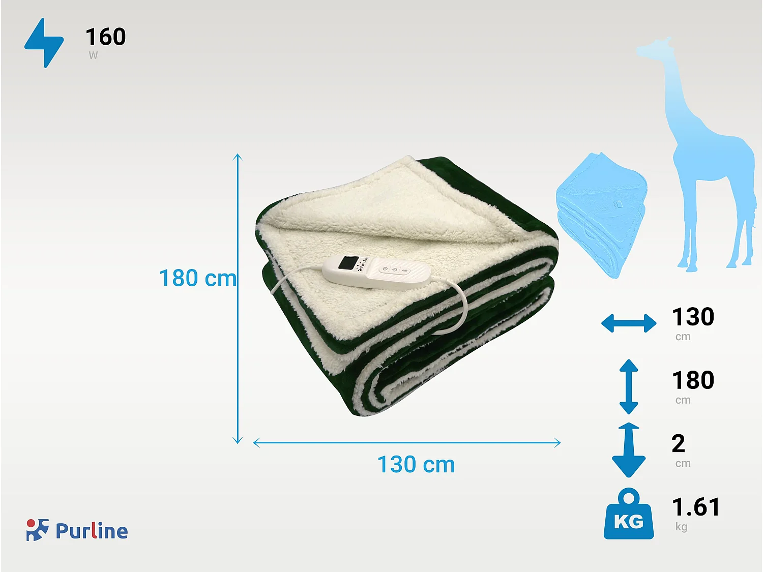 Coperta elettrica di grandi dimensioni con finitura in pelle di pecora