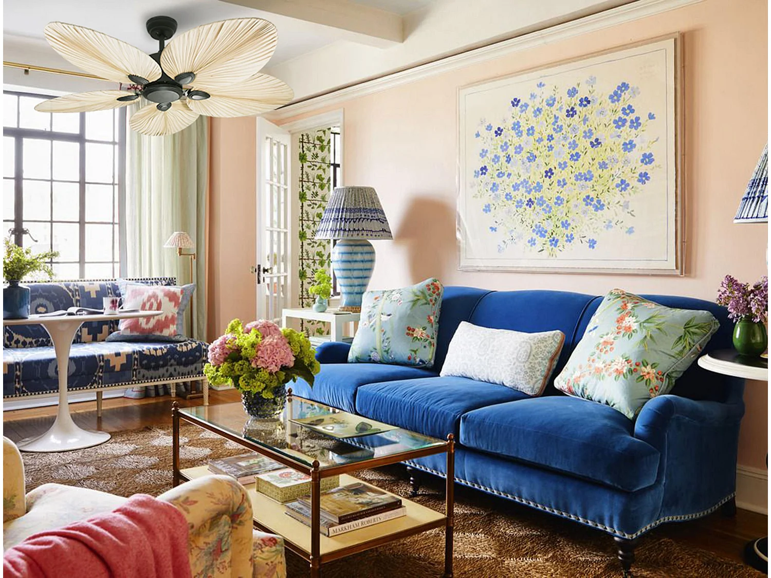 Ventilador de tecto AC preto com lâminas 132cm para 30m2