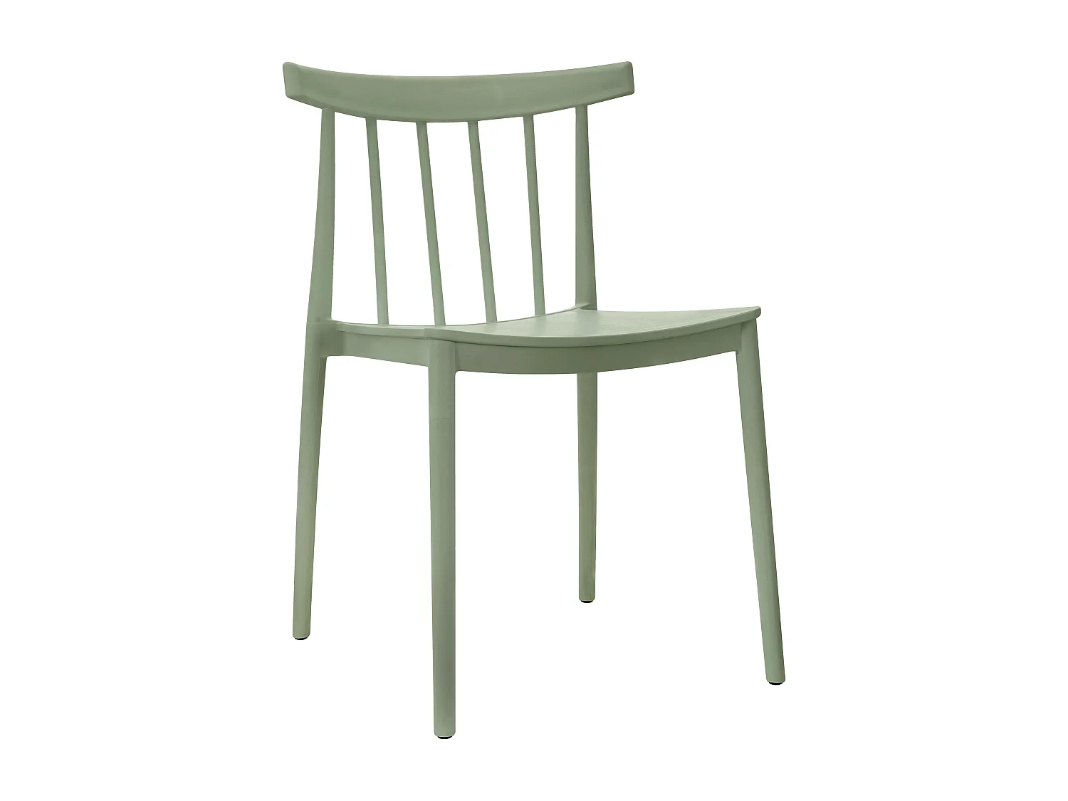 Lot de 4 chaises de terrasse vert sauge en plastique
