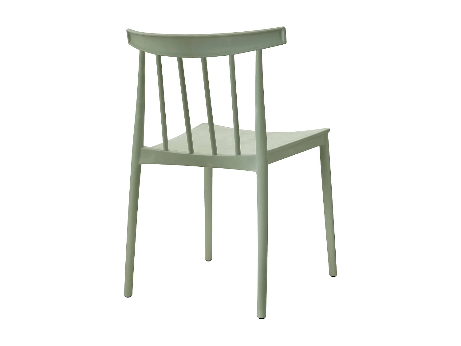 Lot de 4 chaises de terrasse vert sauge en plastique