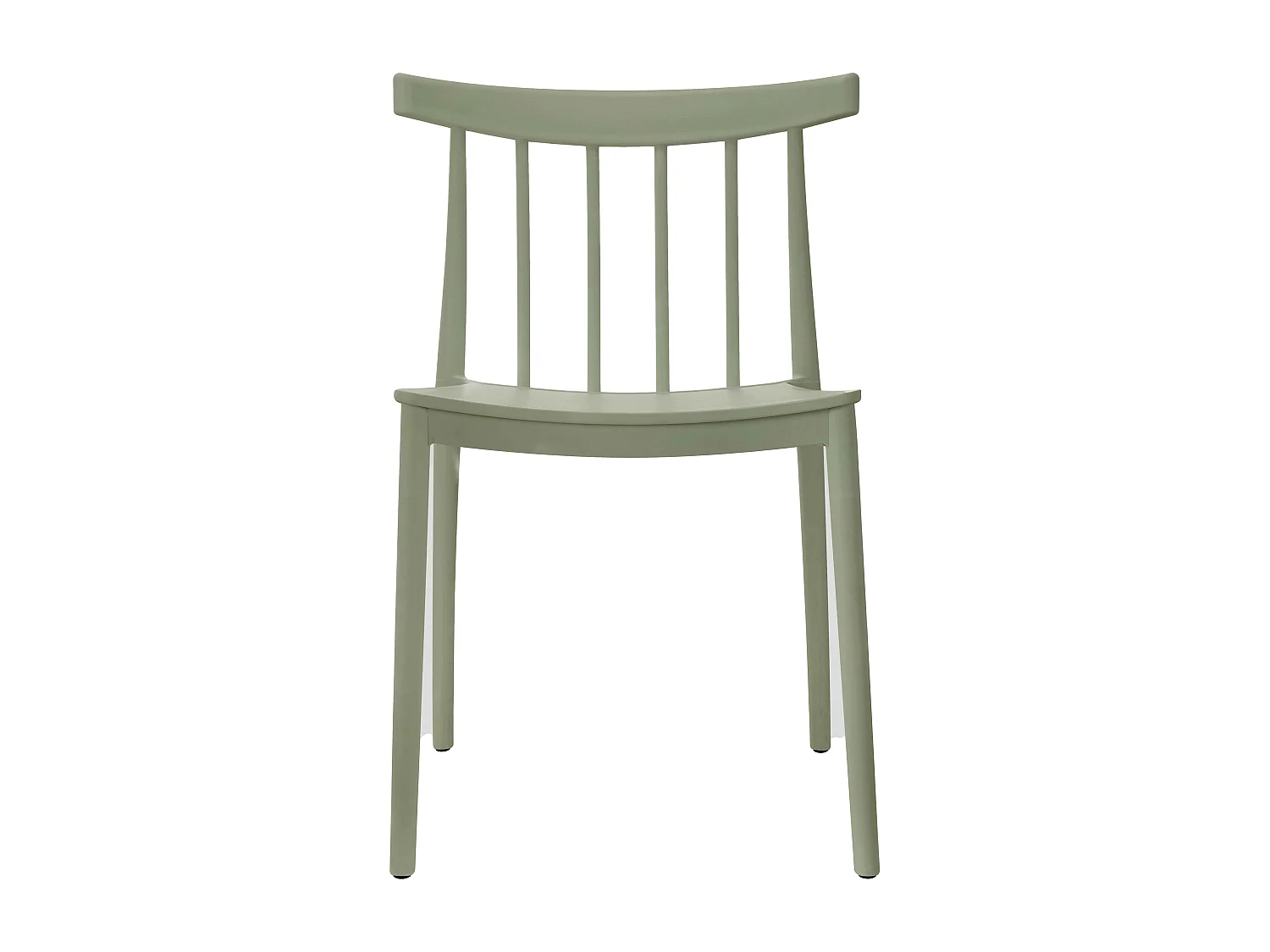 Set van 4 salie groene plastic terrasstoelen