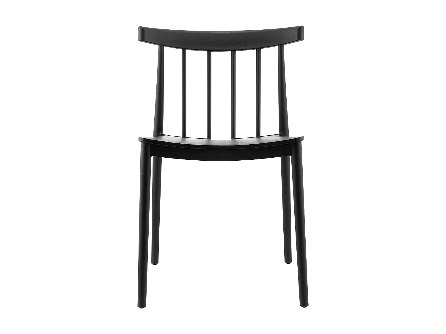 Lot de 4 chaises de terrasse noires en plastique
