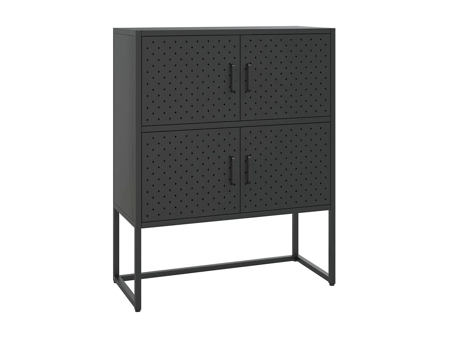 Buffet haut Noir 80x35x100 cm Acier