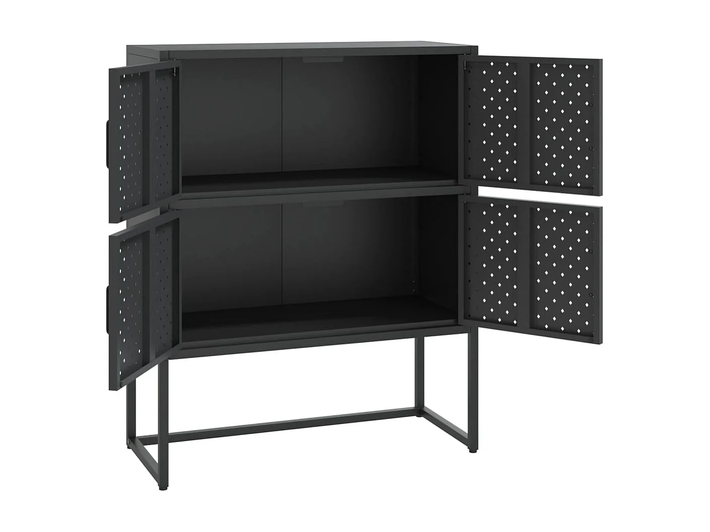 Buffet haut Noir 80x35x100 cm Acier