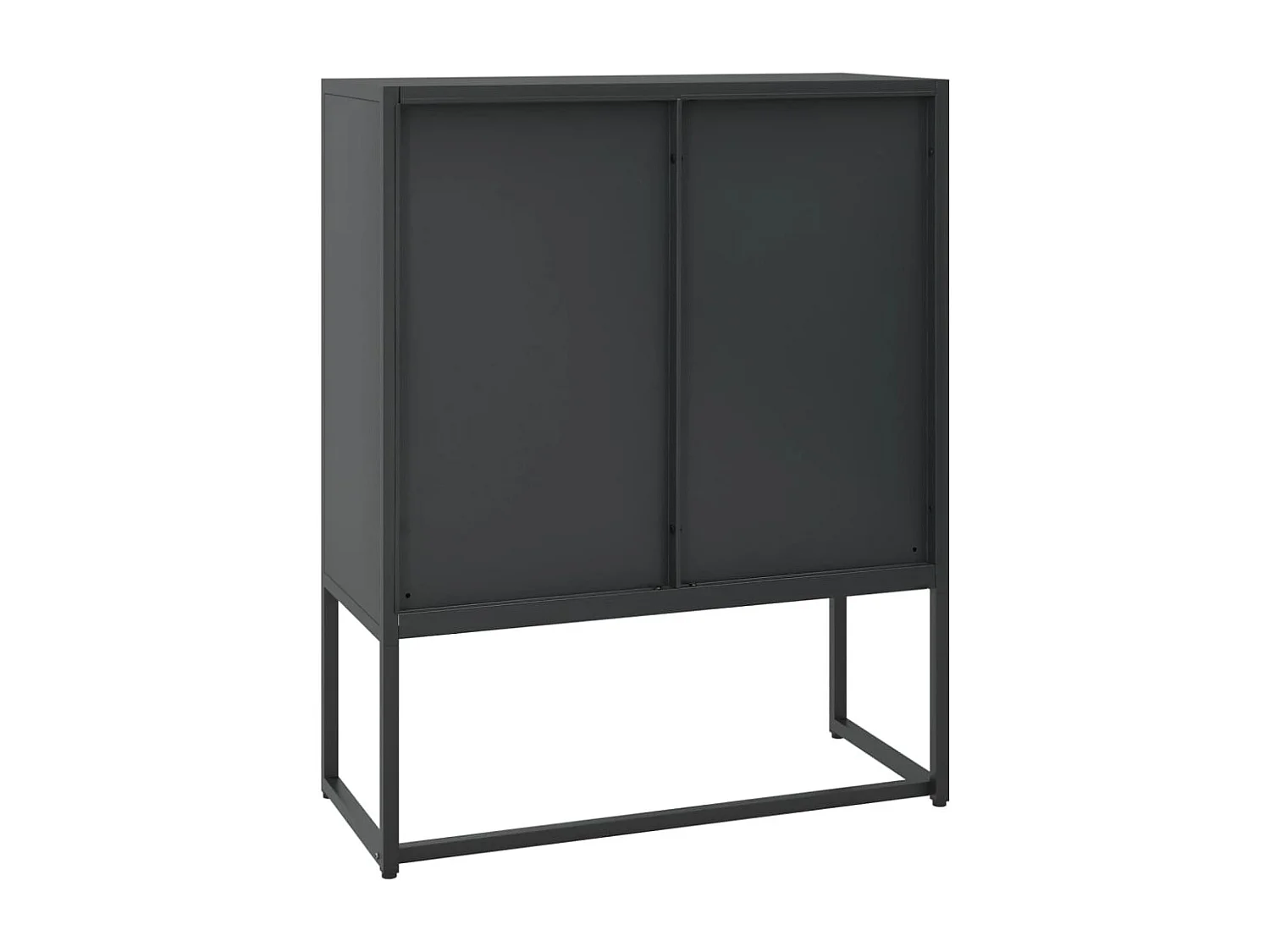 Buffet haut Noir 80x35x100 cm Acier