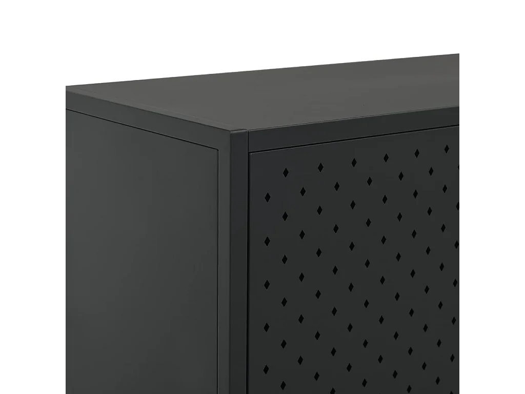 Buffet haut Noir 80x35x100 cm Acier