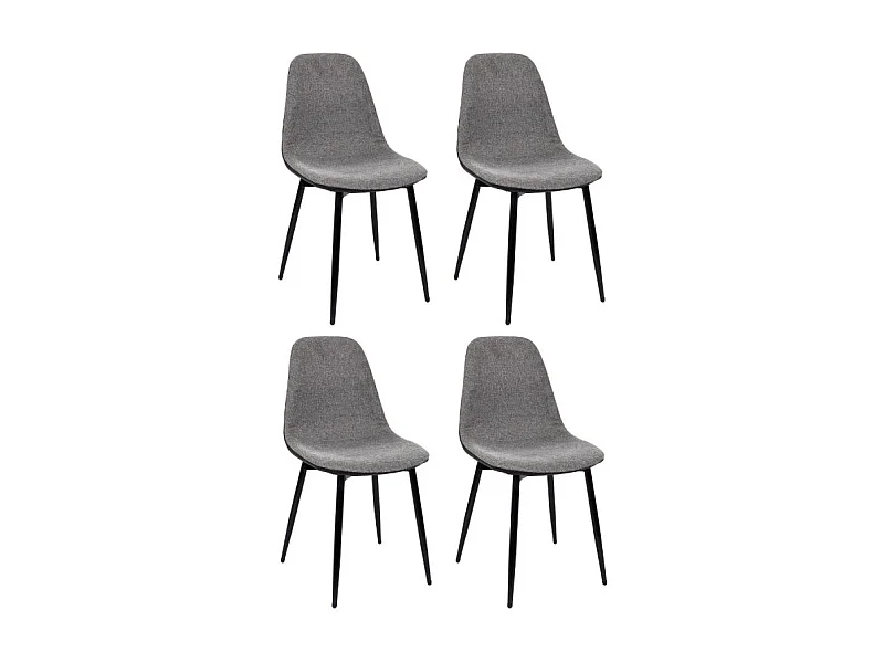 Lot de 4 Chaises Déco "Memphis" 85cm Gris & Noir