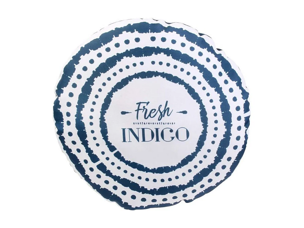 Coussin Déco d'Extérieur Rond "Indigo" 40cm Bleu