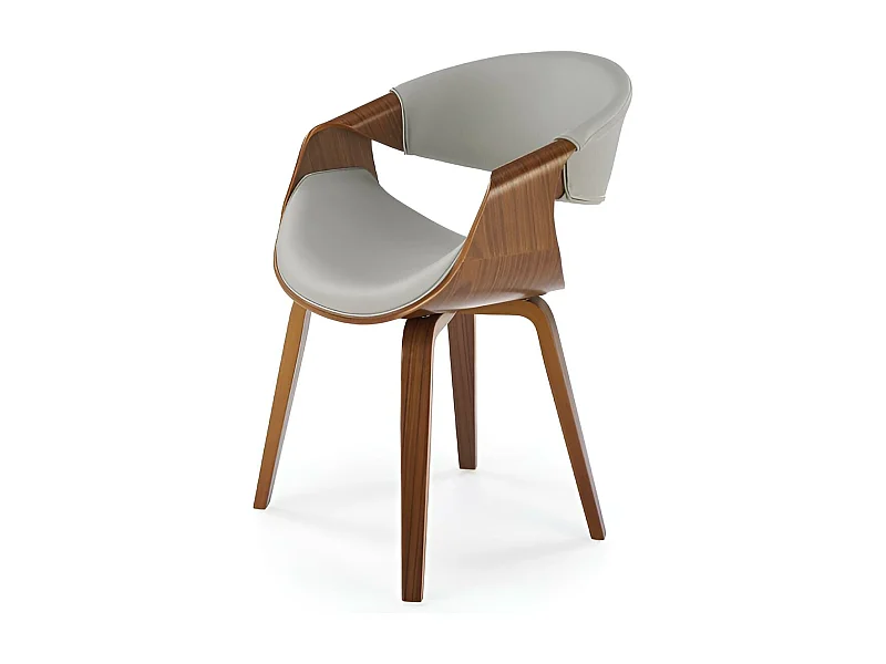 Sedia K544/Similpelle&Legna/Grigio&Marrone