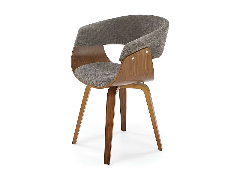 Stuhl K545/Stoff&Holz/Grau&Braun