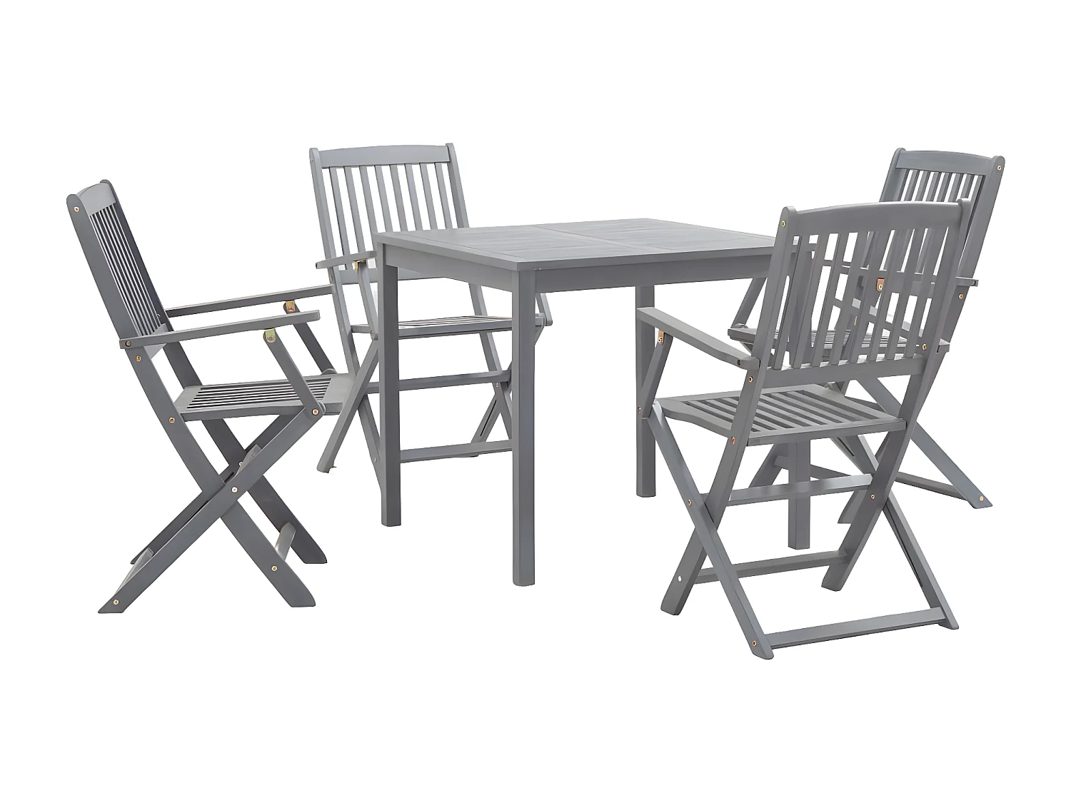Salle à manger de jardin 5 pcs Bois d'acacia massif Gris BE34361