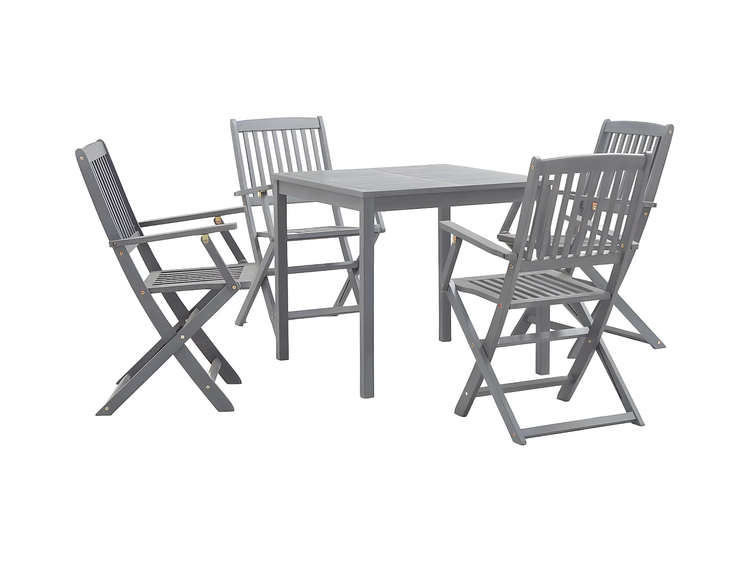 Salle à manger de jardin 5 pcs Bois d'acacia massif Gris BE34361