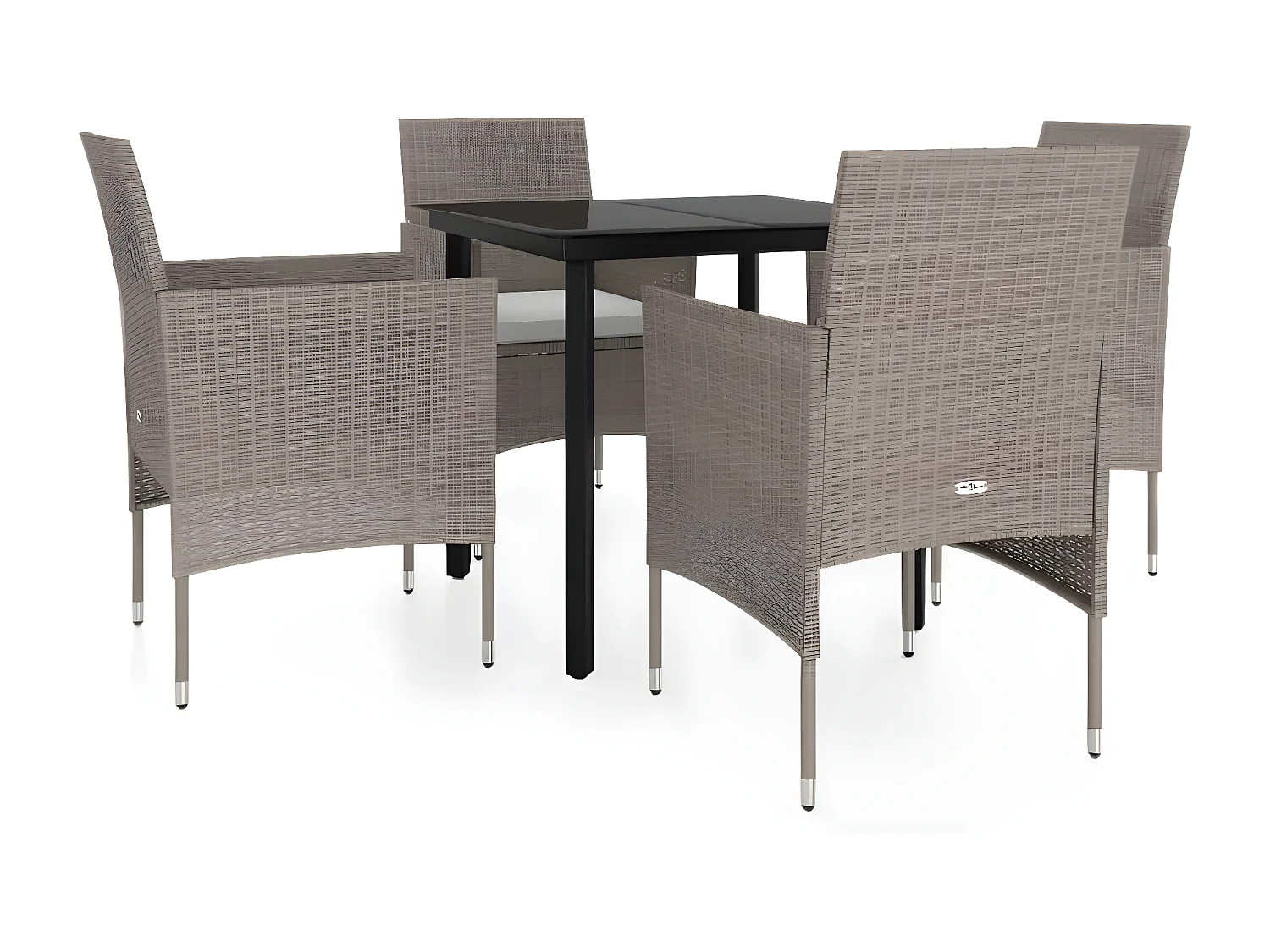 Ensemble à manger de jardin coussins 5 pcs Beige/noir GFDF67021