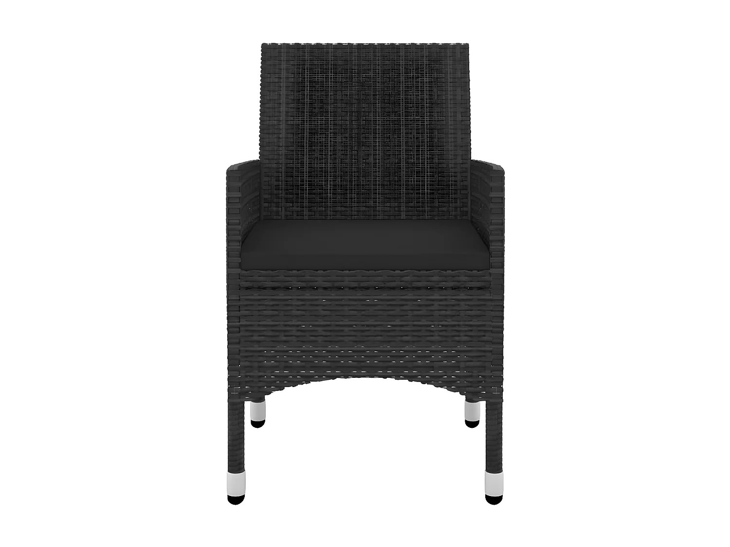 5-tlg. Garten-Essgruppe,Gartensitzgruppe mit Auflagen Poly Rattan und Glas -gkd15808