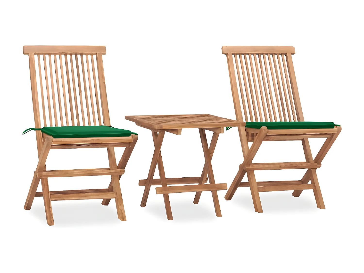 3-delige Tuinset inklapbaar met kussen massief teakhout NL805085