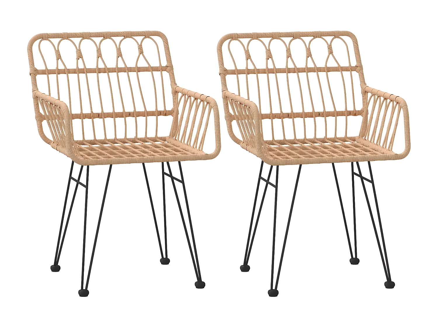 Ensemble à manger de jardin 3 pcs Résine tressée BE18894