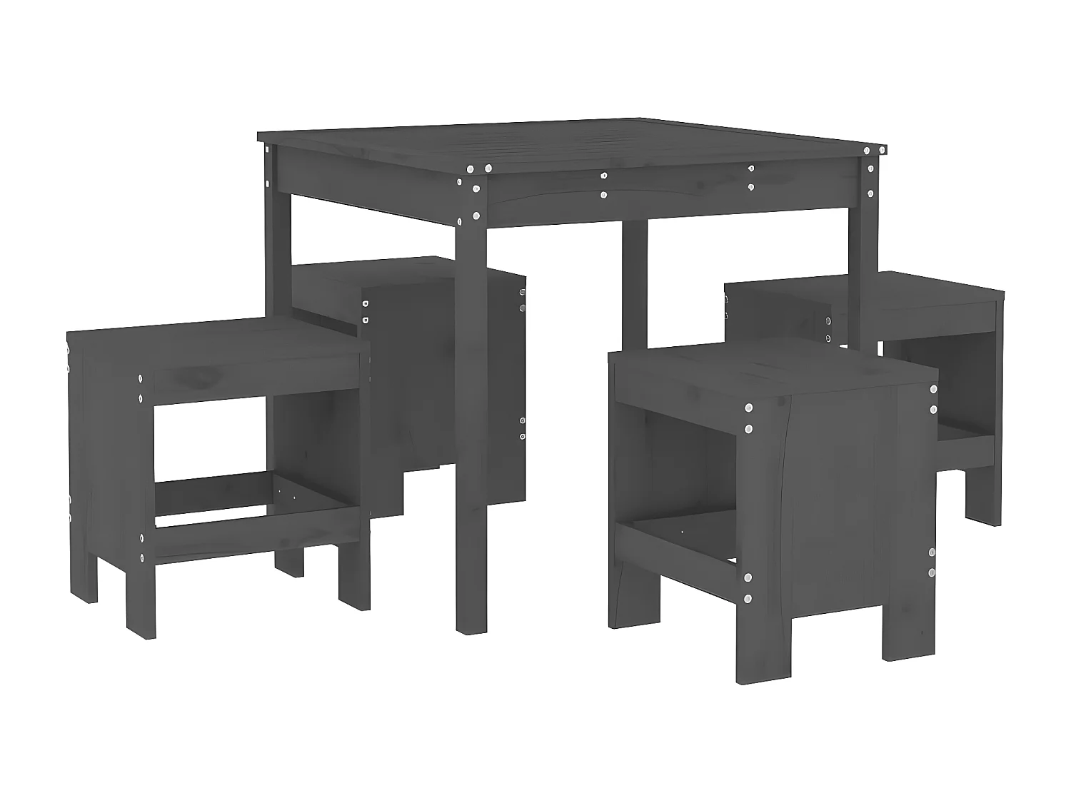 5-delige Tuinset massief grenenhout grijs NL274744