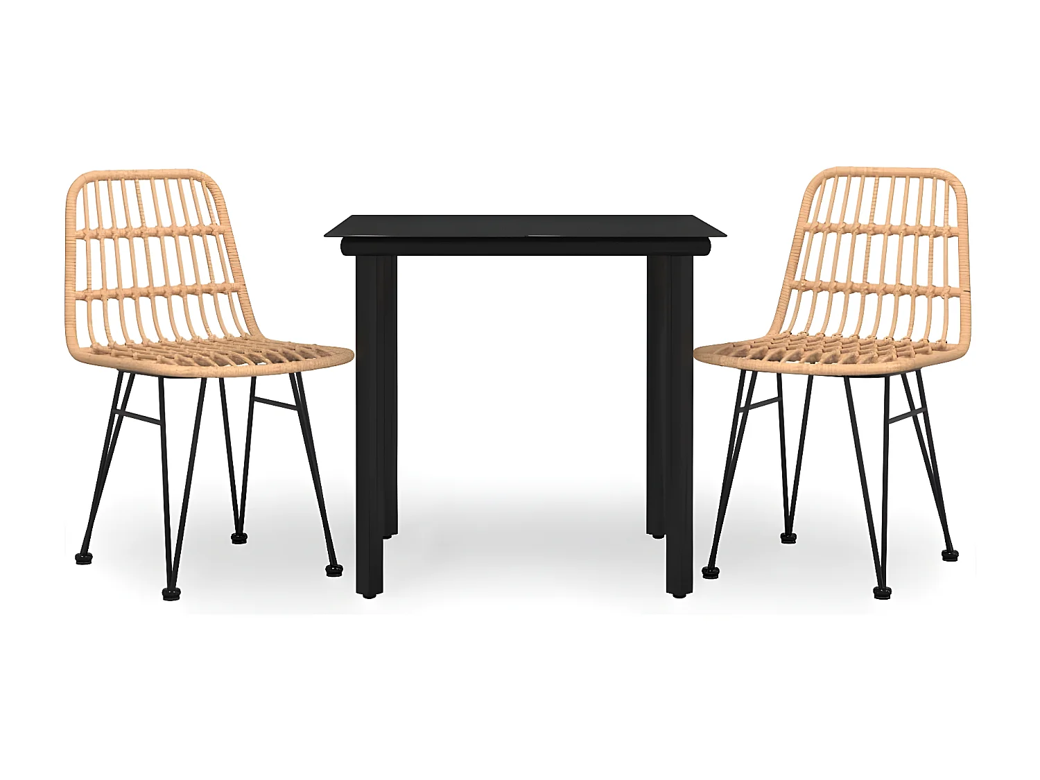 Ensemble à manger de jardin 3 pcs Résine tressée BE54267