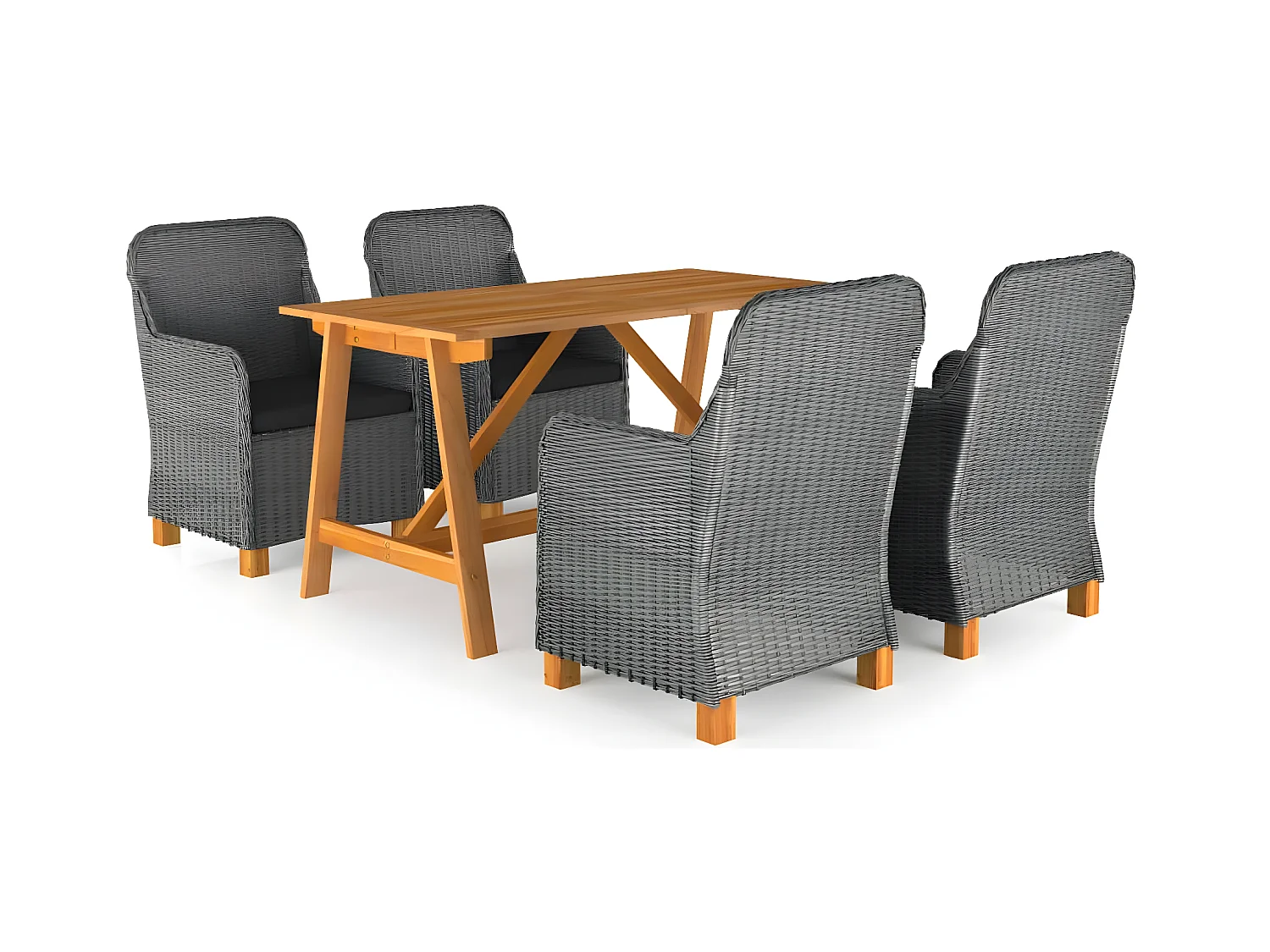 Ensemble de salle à manger de jardin 5 pcs Gris clair BE71655