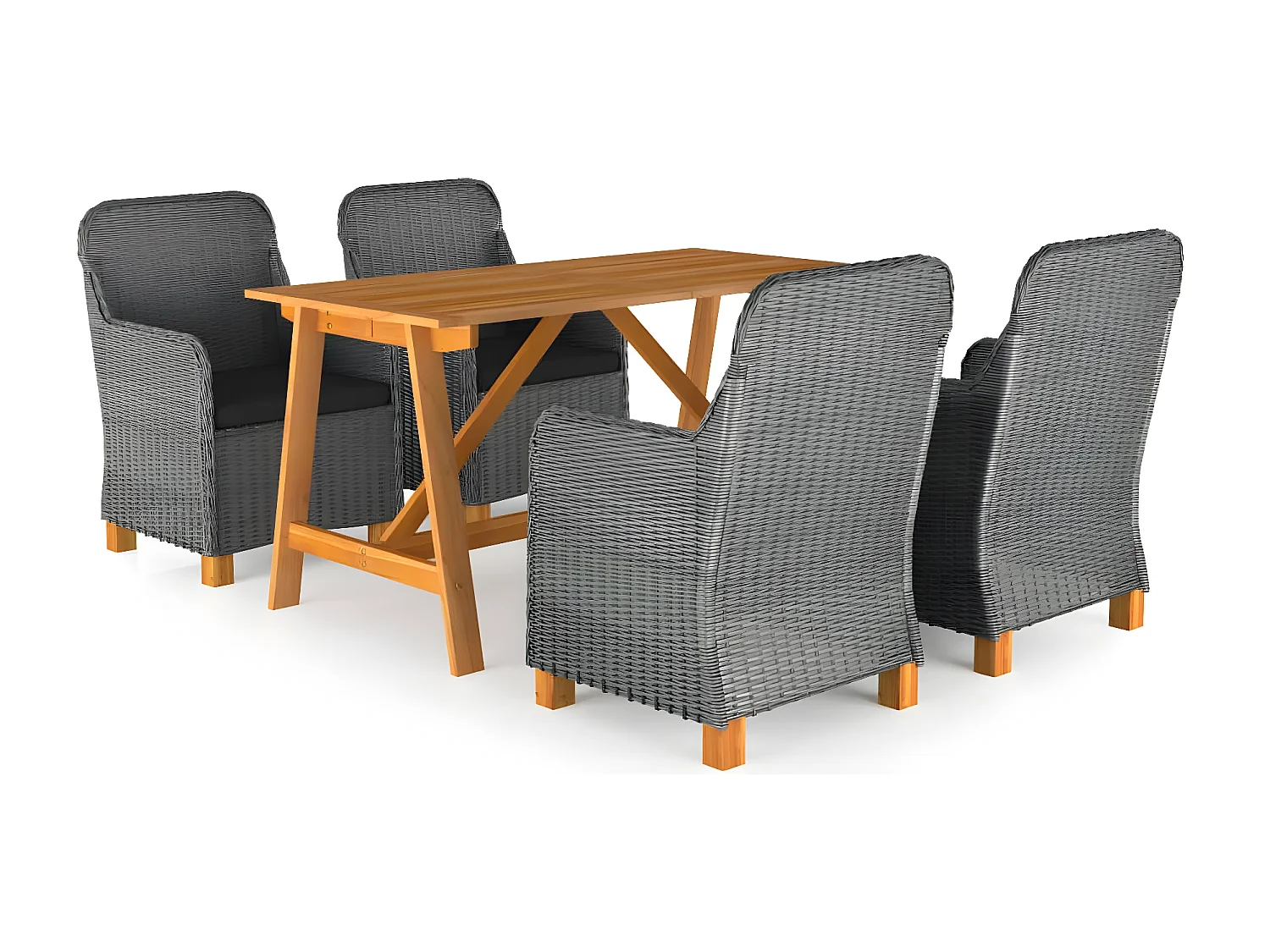 Ensemble de salle à manger de jardin 5 pcs Gris clair BE71655