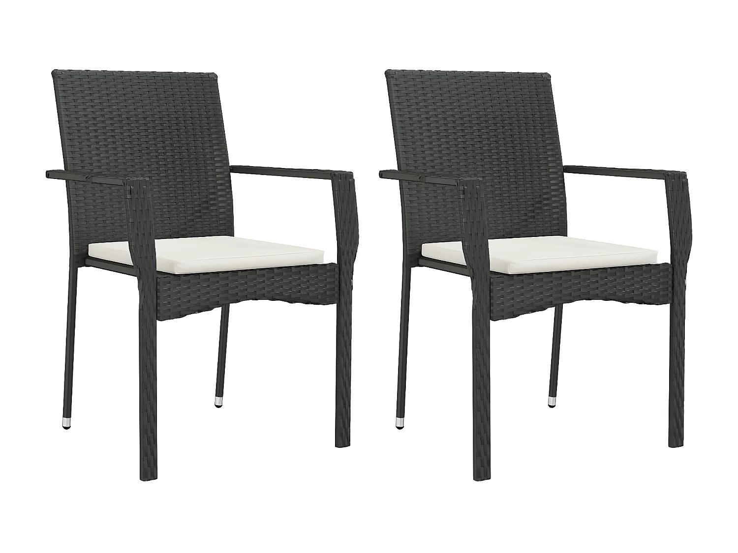 Ensemble à manger de jardin avec coussins 3 pcs Noir BE65701