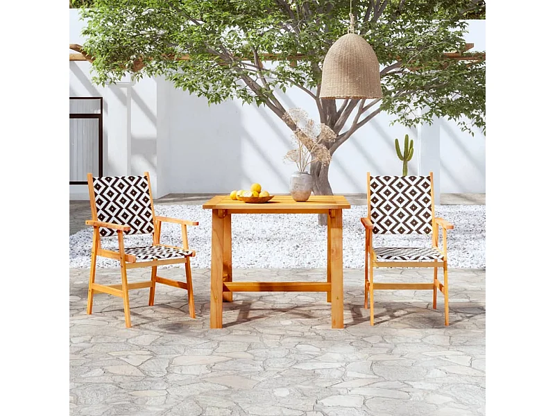 Ensemble de salle à manger de jardin 3 pcs Bois d'acacia solide BE25934