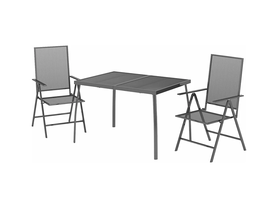 Comedor de jardín 3 piezas acero gris antracita YOE34398