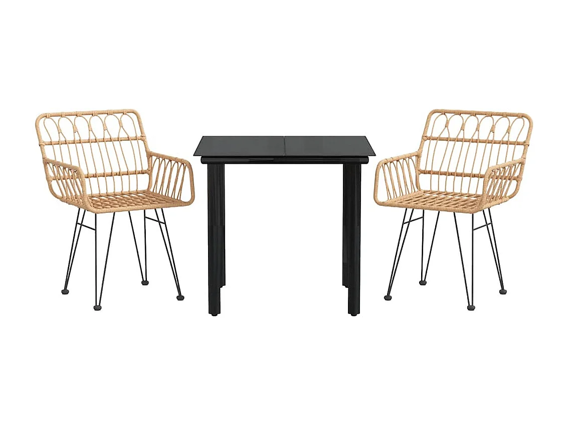 Comedor de jardín 3 piezas ratán sintético YOE30882