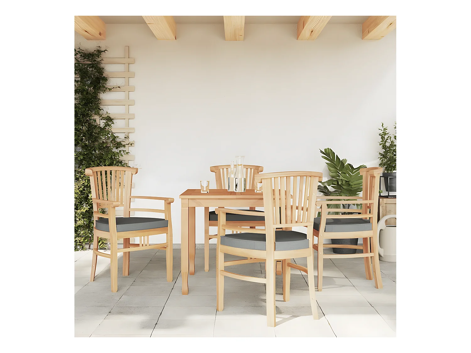 5-delige Tuinset massief teakhout NL360285