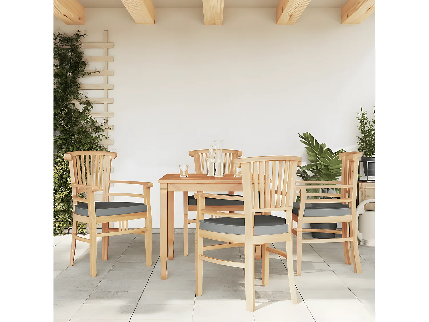 5-delige Tuinset massief teakhout NL360285