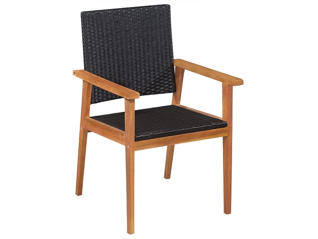 Salle à manger de jardin 5 pcs Résine tressée Noir et marron BE21919