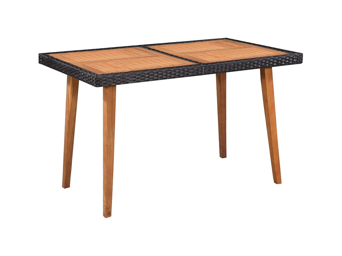 5-tlg. Garten-Essgruppe,Gartensitzgruppe Poly Rattan Schwarz und Braun -gkd93661