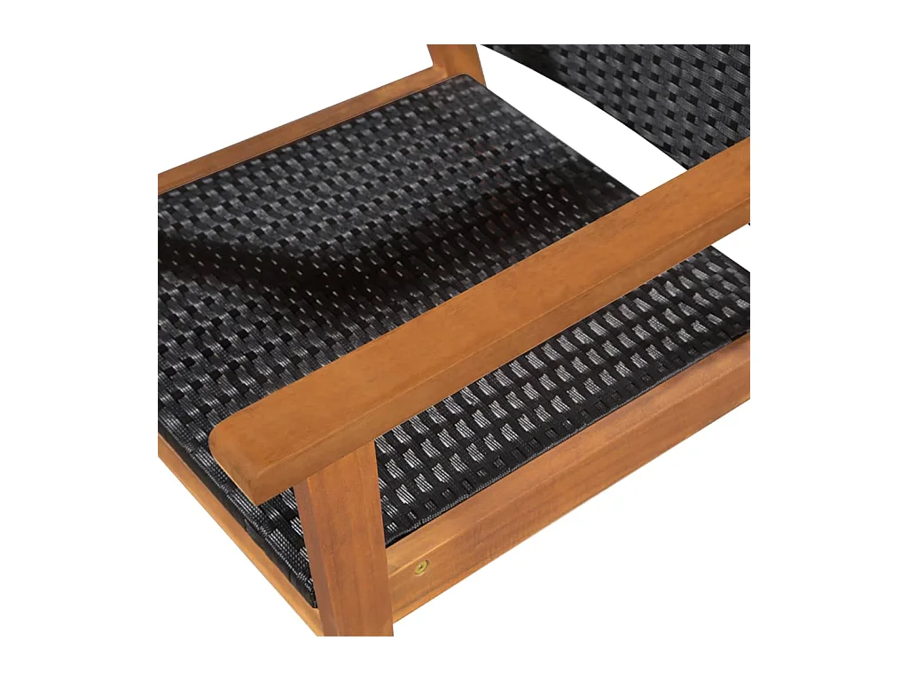 5-tlg. Garten-Essgruppe,Gartensitzgruppe Poly Rattan Schwarz und Braun -gkd93661