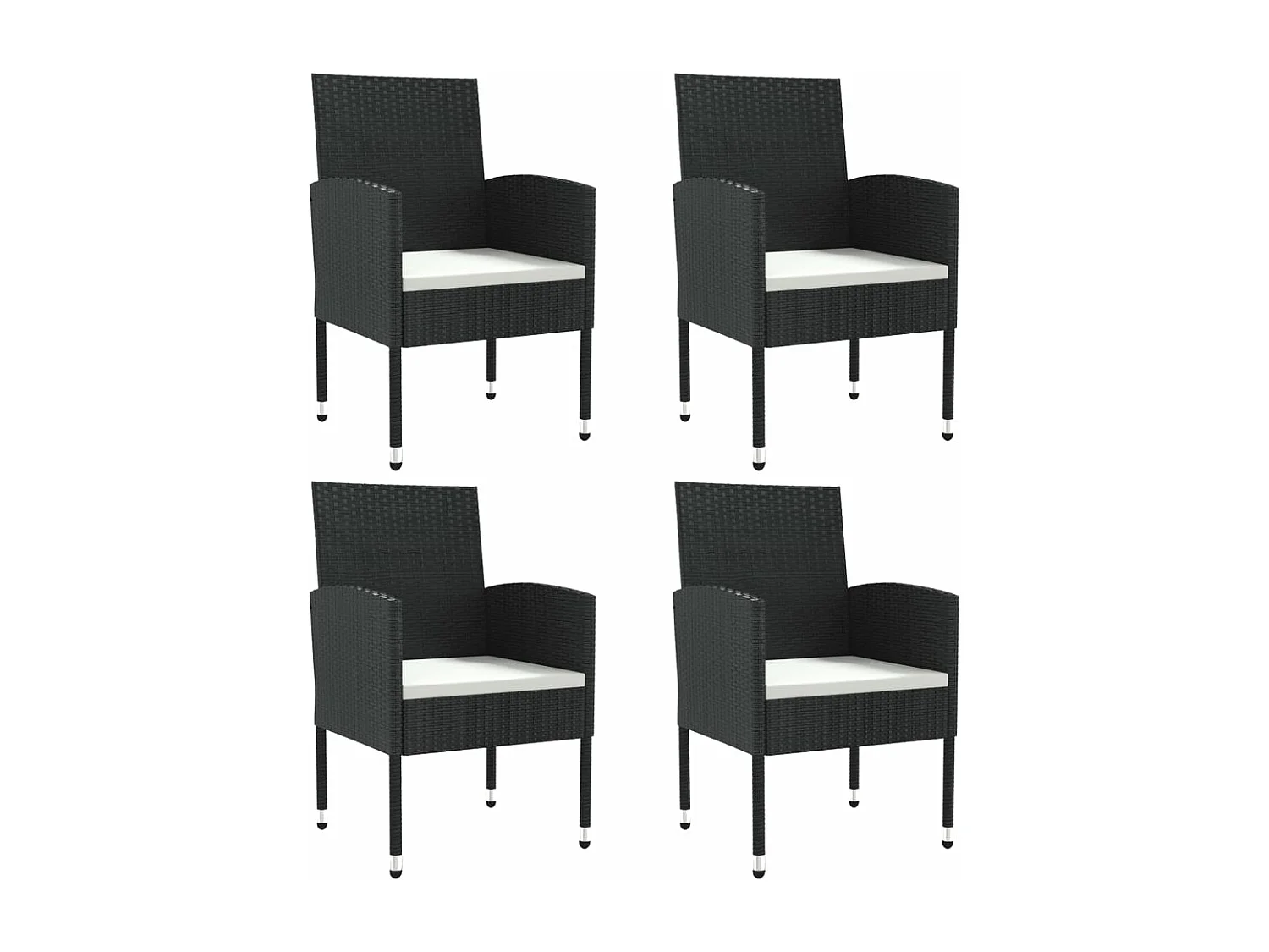 Ensemble à manger de jardin 5 pcs noir résine tressée et acier BE41937