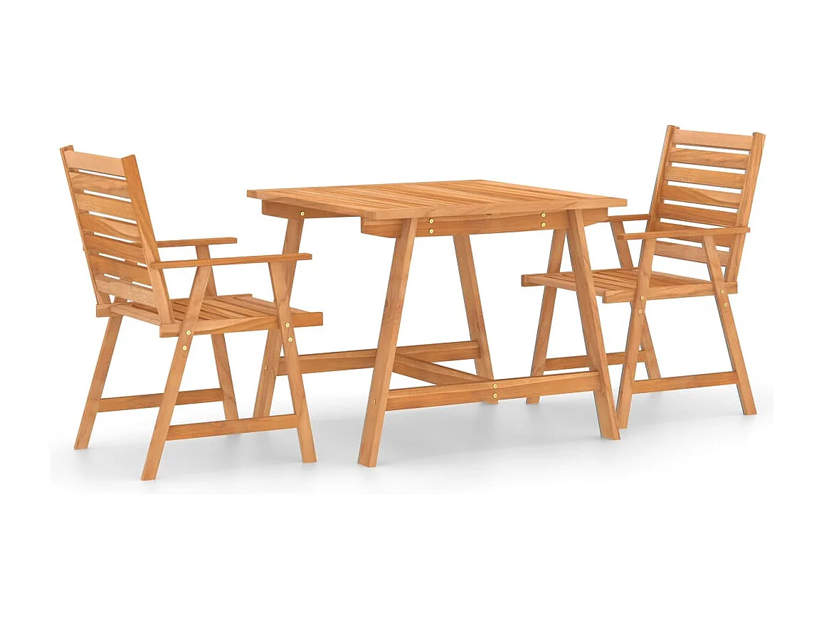 Salle à manger de jardin 3 pcs Bois d'acacia solide BE30045