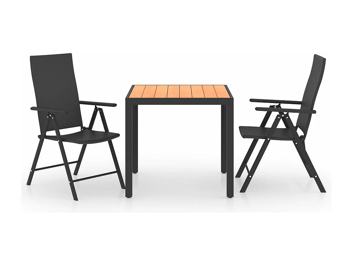 3-delige Tuinset zwart en bruin NL296382