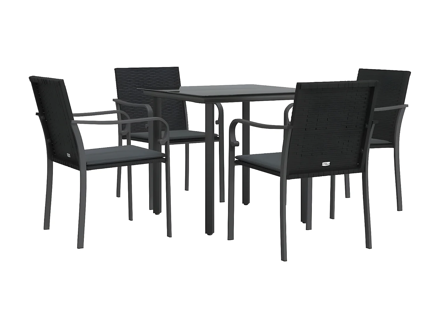 Comedor de jardín 5 piezas y cojines ratán sintético y acero YOE76846