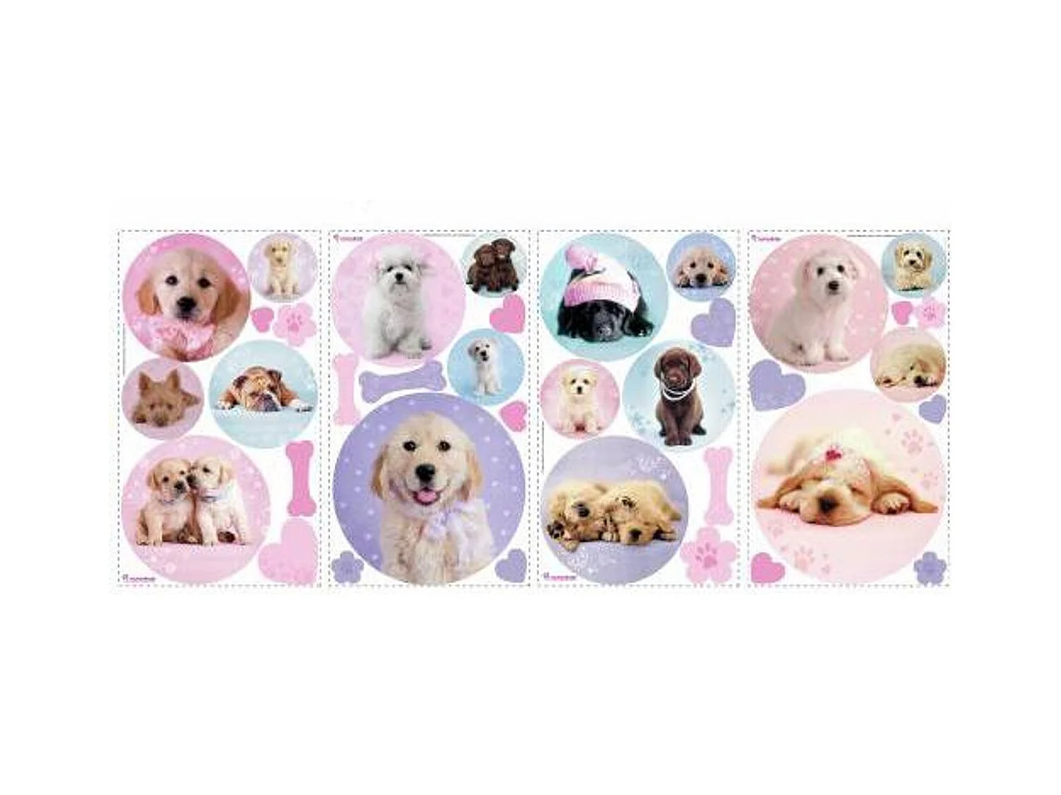 MIGNONS CHIOTS - Stickers repositionnables de chiots mignons